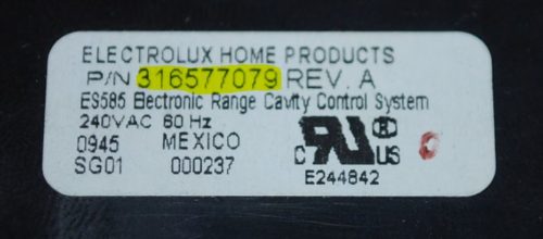 Part # 316577079  - $199  Frigidaire Oven Electronic Control Board (used)