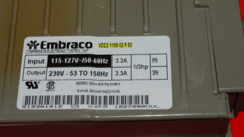 GE Refrigerator CCU – Part Number VCC3 1156 02 F 82 – Pre-Owned/Used Tested