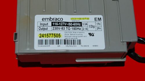Part # 241577505 | VCC3 1156 18 F 06 | Frigidaire Refrigerator Compressor Control Unit/Inverter Board