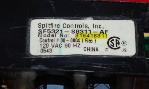 Part # 316418311 | Kenmore Gas Oven Control Board (overlay fair - Black)