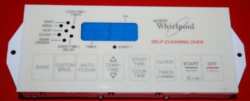 Part # 8053159, 6610158 - Whirlpool Oven Electronic Control Board And Clock (used, overlay good)