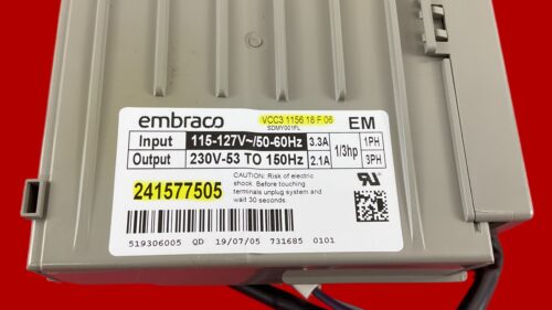 Part # VCC3 1156 18 F 06 | 241577505 | Frigidaire Refrigerator Compressor Control Unit