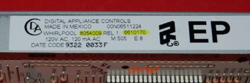 Whirlpool Oven Control Board 8054009 | 6610170 | OEM Used Tested (overlay good - White)