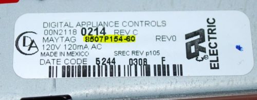 Part # 12001661, 8507P154-60 Maytag Oven Electronic Control Board (used, overlay good)