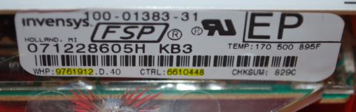 Part # 9761912, 6610448 Whirlpool Oven Electronic Control Board (used, overlay fair)