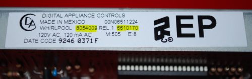 Part # 8054009, 6610170    Whirlpool Oven Electronic Control Board And Clock (used,overlay good)