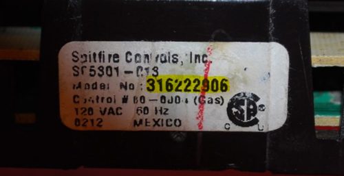Part # 316222906 Frigidaire Oven Electronic Control Board (used, overlay fair)