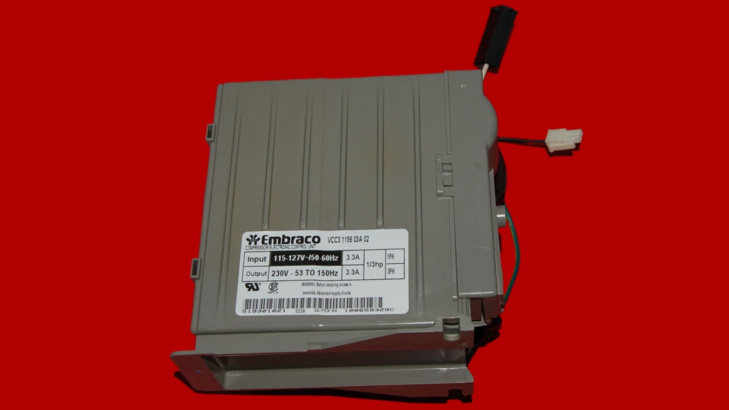 Embraco Refrigerator Inverter Board VCC3 1156 03A 02 | OEM Used Tested