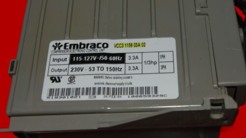 Embraco Refrigerator Inverter Board VCC3 1156 03A 02 | OEM Used Tested