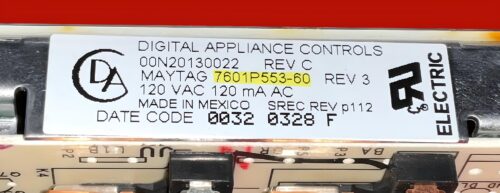 Part # 5701M556-60 | 7601P553-60 | Maytag Oven Control Board (overlay fair - White)
