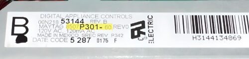 Part # 8507P301-60 | Maytag Oven Control Board (overlay fair - Black)