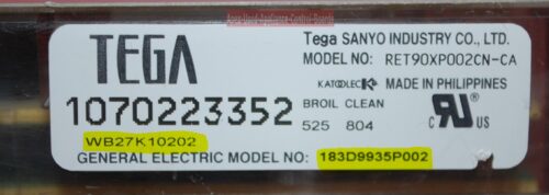 Part # 183D9935P002, WB27K10202 - GE Oven Electronic Control Board (used, overlay fair)