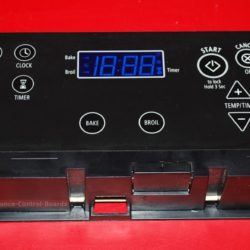 Part # W10271747 - Whirlpool Oven Electronic Control Board And Clock (used, overlay very good)