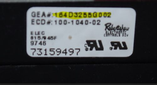 Part # 164D3255G002 - GE Oven Electronic Control Board (used)