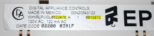 Part # WP6610457 | 6610312 | 8522476 | Whirlpool Oven Control Board (overlay fair - White)