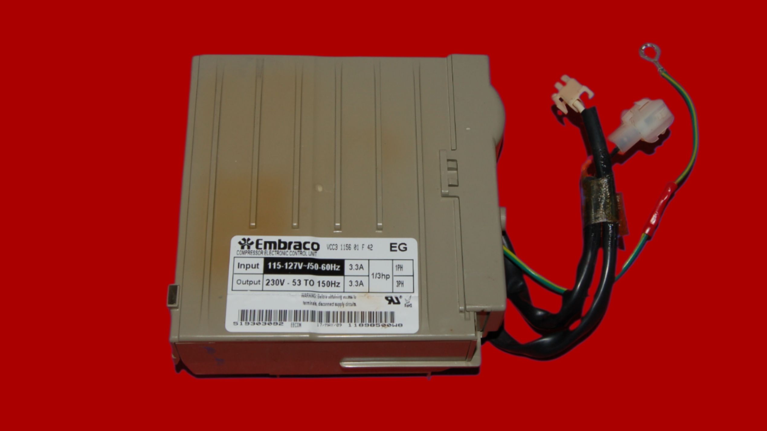 GE Refrigerator Compressor Control Unit VCC3 1156 01 F 42 | OEM Used Tested