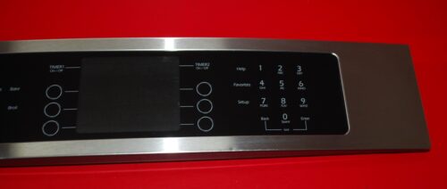 Part # 740011966, 74009716, 8507P218-60 Jenn-Air Wall Oven Control Panel And Control Board (used, overlay good - Stainless Steel/Black)