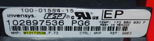 Part # W10876180 | W10173538 | Whirlpool Oven Control Board (overlay fair - Black)