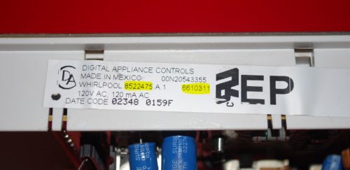 Part # 6610311, 8522475 Whirlpool Oven Electronic Control Board (used, overlay good)