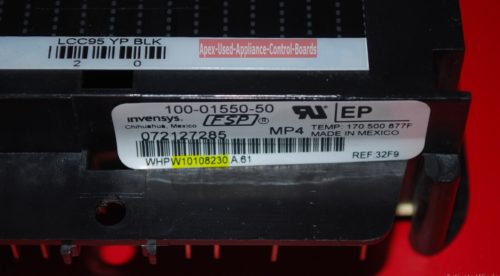 Part # W10108230 Whirlpool Oven Electronic Control Board (used, overlay very good)