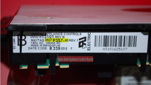 Part # 8507P357-60 Maytag Oven Electronic Control Board (used, overlay poor)
