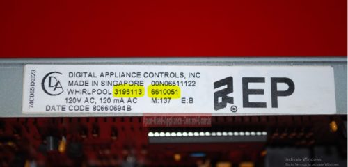 Part # 3195113, 6610051 Whirlpool Oven Electronic Control Board (used, overlay fair)
