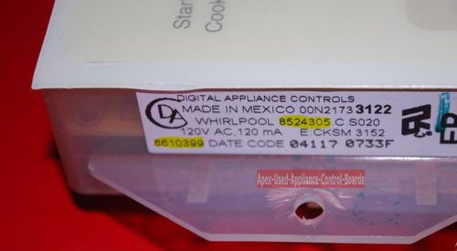 Part # 6610399, 8524305 Whirlpool Oven Control Board (used, overlay fair)