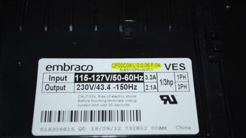 Part # CF02C04 L 0.0 06 F 04 | Embraco Refrigerator Electronic Control Unit (used)