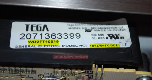 Part # WB36T11141, WB27T10919, 164F6476G021, 164D6477G004 GE Built In Oven Panel With Control Board (used, overlay good)