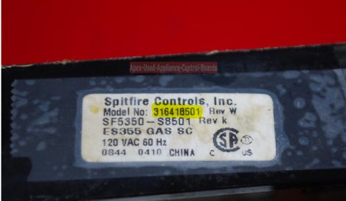 Part # 316418501    Frigidaire Oven Electronic Control Board (used, overlay fair)