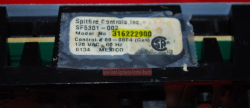 Part # 316222900 Frigidaire Oven Electronic Control Board (used, overlay fair)