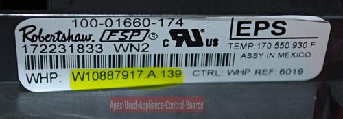 Part # W11122543 | W10887917 | Whirlpool Oven Control Board (overlay good - Dark Gray)