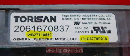 Part # WB27T10830 | 191D3776P010 | GE Oven Control Board (overlay fair - Black)