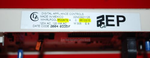 Part # 8522479, 6610315 Whirlpool Oven Electronic Control Board (used, overlay good)