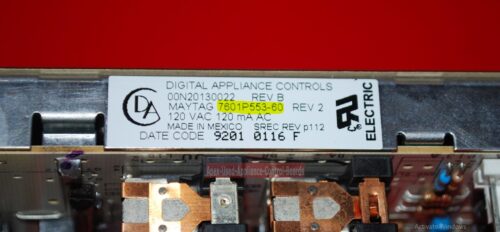 Part # 7601P553-60, WP5701M556-60 Maytag Oven Electronic Control Board (used, overlay good - Bisque)