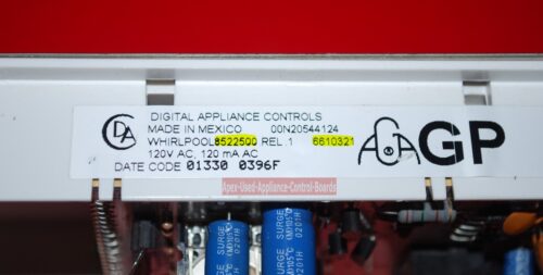 Part # 8522500, 6610321 Whirlpool Oven Electronic Control Board (used, overlay good)