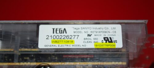 Part # 191D3776P009 | WB27T10818 GE Oven Electronic Control Board (used, overlay poor - White)