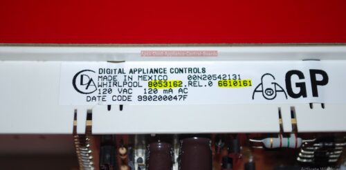 Part # 8053162, 6610161 - Whirlpool Oven Electronic Control Board (used, overlay fair)
