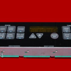 GE Oven Control Board And Overlay 205C2195G010 | WB27X5556 | OEM Used Tested (overlay fair - Black)