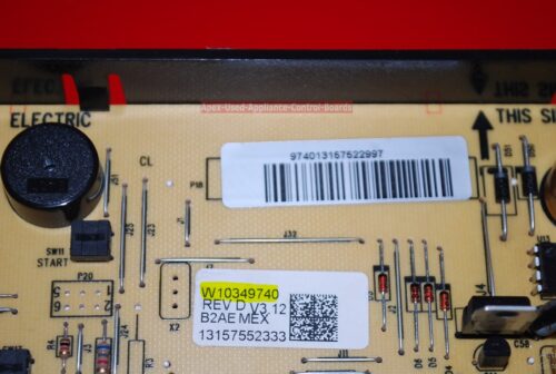 Part # W10349740 Whirlpool Oven Electronic Control Board (used, overlay fair)