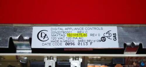Part # 7601P575-60 - Maytag Oven Electronic Control Board (used, overlay bisque)
