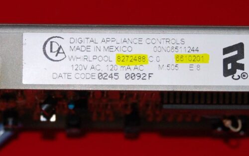 Part # 8272488, 6610201 - Whirlpool Oven Electronic Control Board (used, overlay very good)