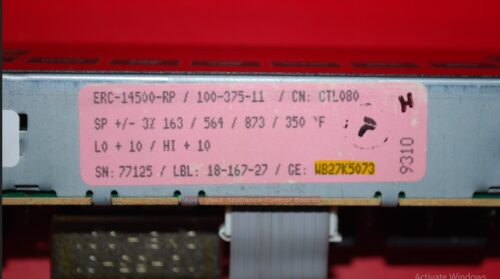 Part # WB27K5073, ERC-14500-RP Kenmore Oven Electronic Control Board (used, overlay good)