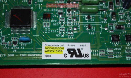 Part # 200D4850G007, WR55X10335 - GE Refrigerator Electronic Control Board (used, refurbished)