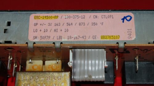 Part # WB27K5107 | ERC-14500-RP | GE Oven Control Board (used, overlay fair - Black)