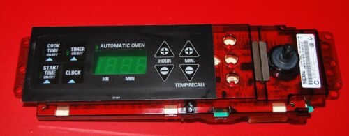 Part # 183D6012P003, WB27K10143 GE Gas Oven Electronic Control Board (used, overlay fair - Black/Red)
