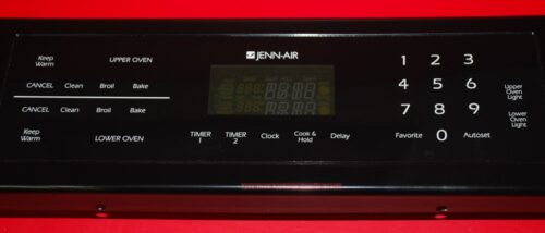 Part # 5765M453-60, 8507P102-60, 74008259 Jenn-Air Double Oven Touch Panel And Control Board (used, overlay good - Black)