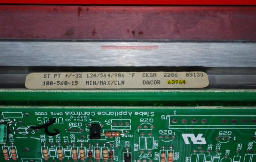 Part # 92026, 62964    Dacor Oven Control Panel And Control Boards (used, overlay fair)