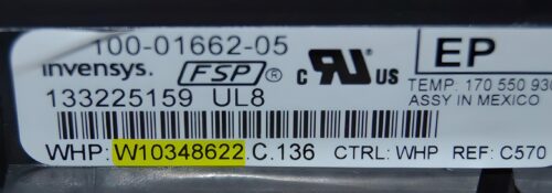 Part # WPW10734612 | W10348622 | Whirlpool Oven Control Board (overlay good - Black)