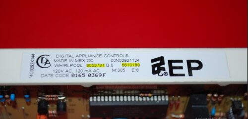 Part # 8053731, 6610180 Whirlpool Oven Electronic Control Board (used, overlay good - White)